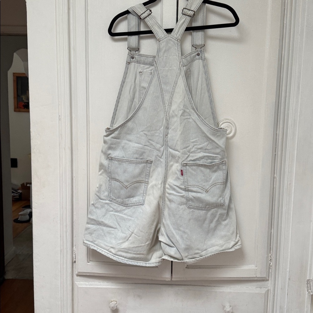 Levi's Off-White Denim Overall Shorts - Picture 4 of 6